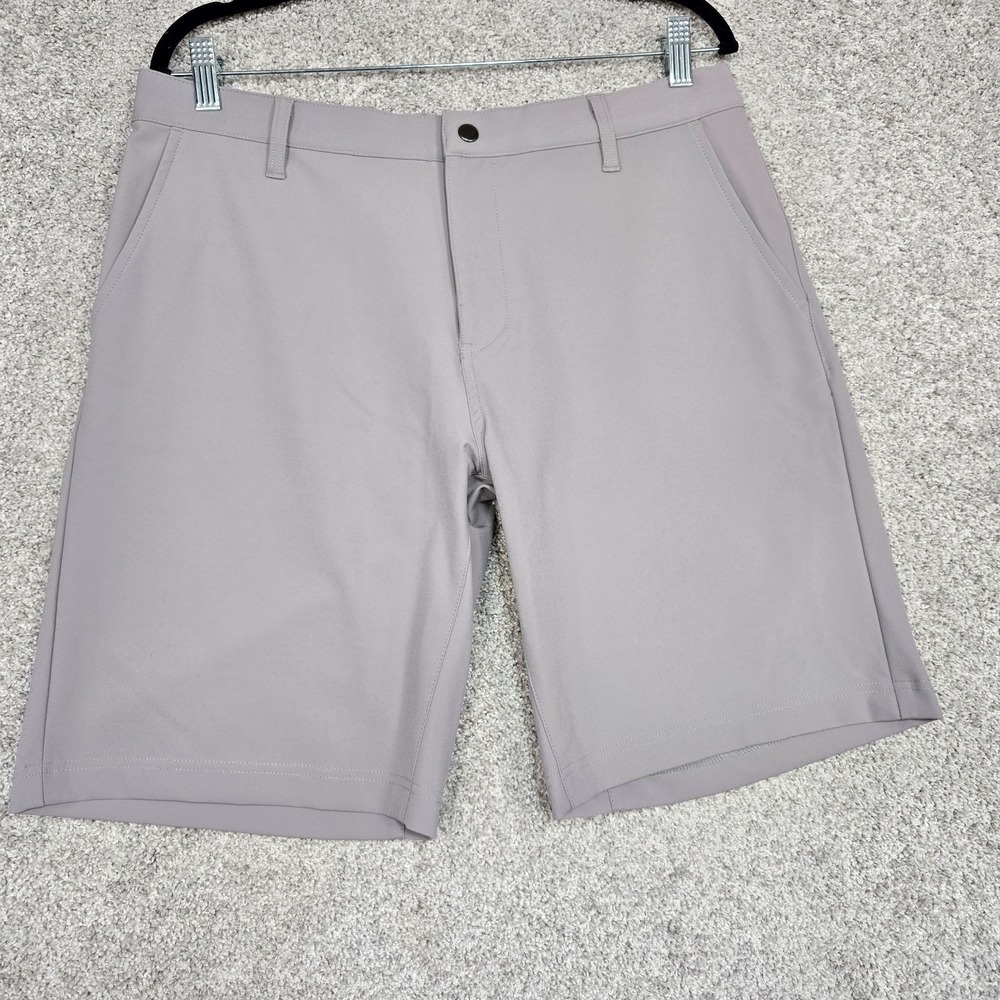 State & Liberty Shorts Men 34x9 light Gray Athletic Fit Stretch performance golf